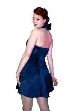 Dr Faust Raw Silk Blue Mini Dress - Willow 6 Dr Faust Raw Silk Blue Mini Dress - Willow -Burleska shop raw silk blue mini dress willow dr faust 2 300x