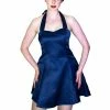 Dr Faust Raw Silk Blue Mini Dress - Willow -Burleska shop raw silk blue mini dress willow dr faust 300x