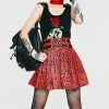 Jawbreaker Red Leopard Print Studded Skirt