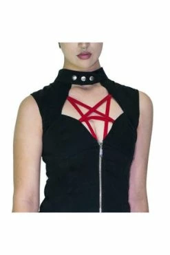 Dr Faust Red Pentagram Black Mini Dress - Francie 9 Dr Faust Red Pentagram Black Mini Dress - Francie -Burleska shop red pentagram black mini dress francie dr faust 3 300x