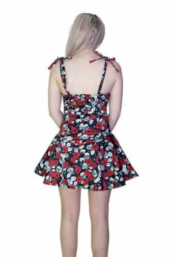 Dr Faust Red Roses And Skulls Mini Dress - Kora -Burleska shop red roses and skulls mini dress kora dr faust 2 300x