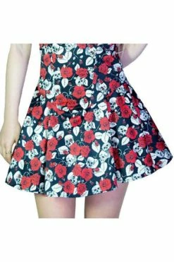 Dr Faust Red Roses And Skulls Mini Dress - Kora -Burleska shop red roses and skulls mini dress kora dr faust 3 300x