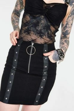 Jawbreaker Release Me Black Denim Skirt -Burleska shop release me black denim skirt ska 3739 03.994 300x