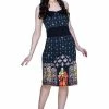 Dr Faust Religion Pencil Jesus Black Midi Dress - Jade