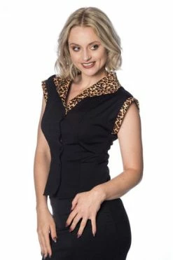 Banned Rock N Roll Leopard Shirt -Burleska shop rock n roll leopard shirt banned 3 300x