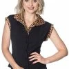 Banned Rock N Roll Leopard Shirt -Burleska shop rock n roll leopard shirt banned 300x