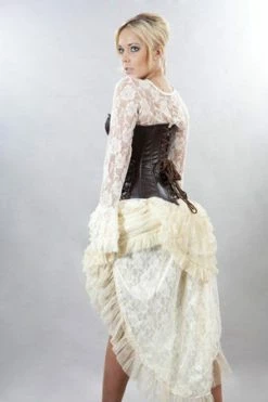 Burleska Rock Overbust Corset With Front Zip In Matte Vinyl -Burleska shop rock overbust corset with front zip in matte vinyl burleska 2 300x