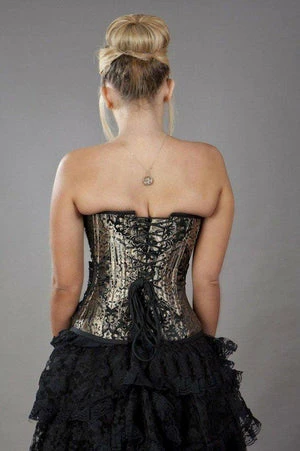 Burleska Rock Overbust Corset With Studs In King Brocade 7 Burleska Rock Overbust Corset With Studs In King Brocade - Image 5