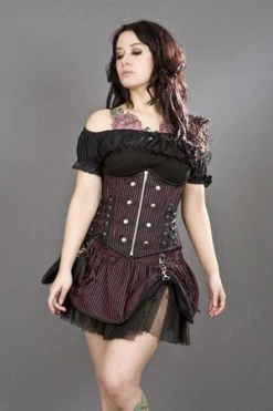 Burleska Rock Underbust Striped Corset With Studs -Burleska shop rock underbust striped corset with studs burleska 2 300x