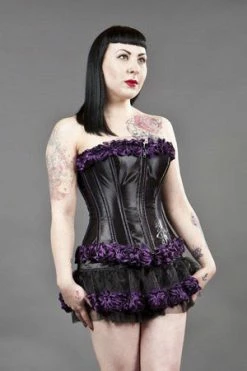 Burleska Rose Burlesque Mini Skirt With Rose Trim -Burleska shop rose burlesque mini skirt with rose trim burleska 2 300x