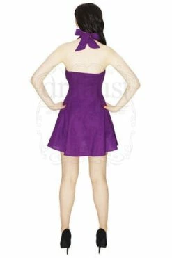Dr Faust Royal Purple Mini Summer Dress - Millie -Burleska shop royal purple mini summer dress millie dr faust 4 300x