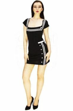 Dr Faust Sailor Black Mini Dress - Maria -Burleska shop sailor black mini dress maria dr faust 3 300x