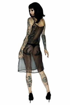 Dr Faust Scoop Neck Pink Sheer Mini Dress - Summer -Burleska shop scoop neck black sheer mini dress summer dr faust 5 300x