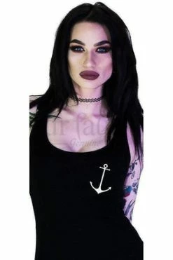 Dr Faust Seafarer White Anchors Black Mini Dress - Liv 5 Dr Faust Seafarer White Anchors Black Mini Dress - Liv -Burleska shop seafarer white anchors black mini dress liv dr faust 2 300x