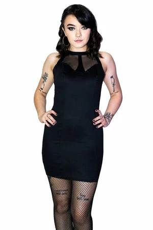 Dr Faust See-through Lace Net Black Mini Dress - Raelyn 3 Dr Faust See-through Lace Net Black Mini Dress - Raelyn