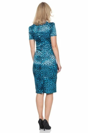 Voodoo Vixen Serena Blue Leopard Print Dress 4 Voodoo Vixen Serena Blue Leopard Print Dress - Image 2