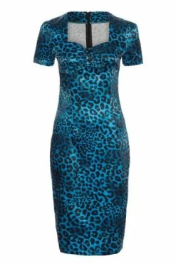 Voodoo Vixen Serena Blue Leopard Print Dress 10 Voodoo Vixen Serena Blue Leopard Print Dress -Burleska shop serena blue leopard print dress voodoo vixen 4 300x