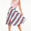 Voodoo Vixen Serene Rainbow Gingham High Waisted Circle Skirt
