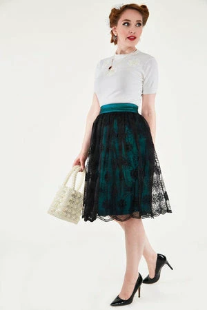 Voodoo Vixen Shannon Lace Overlay Skirt 3 Voodoo Vixen Shannon Lace Overlay Skirt