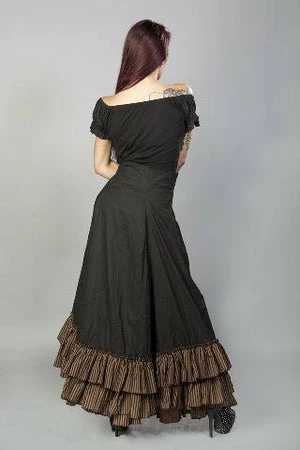 Burleska Shayna Victorian Maxi Skirt In Black Cotton Frill 6 Burleska Shayna Victorian Maxi Skirt In Black Cotton Frill - Image 4