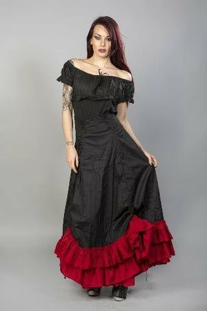 Burleska Shayna Victorian Maxi Skirt In Black Cotton Frill 3 Burleska Shayna Victorian Maxi Skirt In Black Cotton Frill