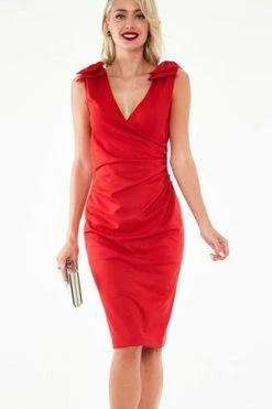 Voodoo Vixen Sheree Bow Shoulder Heart Button Dress 9 Voodoo Vixen Sheree Bow Shoulder Heart Button Dress -Burleska shop sheree bow shoulder heart button dress voodoo vixen 3 300x