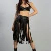 Burleska Shredder Knee Length Fringe Skirt In Black Matte -Burleska shop shredder knee length fringe skirt in black matte burleska 300x