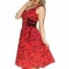 Dr Faust Signature Stylish Red Rose Midi Dress - Delilah -Burleska shop signature stylish red rose midi dress delilah dr faust 300x