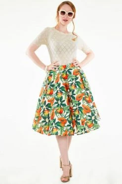 Voodoo Vixen Cherie Tropical Fruit Print Flare Skirt -Burleska shop ska 3632 bi 03 300x