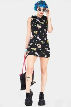 Jawbreaker Skull Fast Food Bodycon Dress