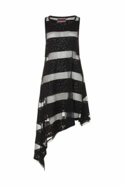 Jawbreaker Skull Stripes Asymmetric Dress -Burleska shop skull stripes asymmetric dress jawbreaker 6 300x