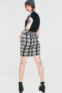 Jawbreaker Skulls Knitted Skirt -Burleska shop skulls knitted skirt jawbreaker 2 300x