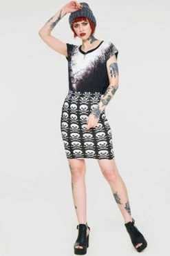 Jawbreaker Skulls Knitted Skirt -Burleska shop skulls knitted skirt jawbreaker 5 300x