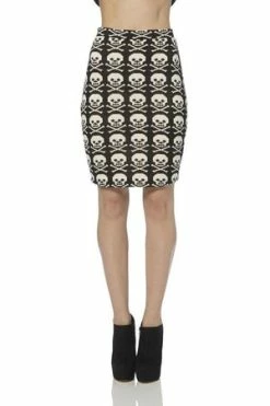 Jawbreaker Skulls Knitted Skirt -Burleska shop skulls knitted skirt jawbreaker 6 300x