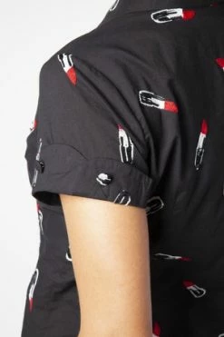 Voodoo Vixen Skylar Lipstick Embroidery Shirt 8 Voodoo Vixen Skylar Lipstick Embroidery Shirt -Burleska shop skylar lipstick embroidery shirt voodoo vixen 3 300x