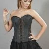 Burleska Steampunk Underbust Lace Up Corset In Black Brocade -Burleska shop steampunk overbust corset in black brocade burleska 300x