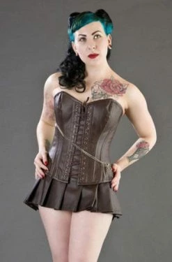 Burleska Steampunk Overbust Lace Up Corset In Matte Vinyl -Burleska shop steampunk overbust lace up corset in matte vinyl burleska 2 300x