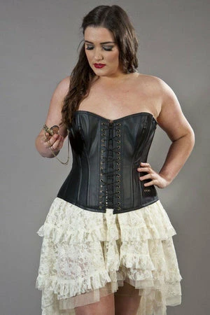 Burleska Steampunk Overbust Plus Size Corset In Matte Vinyl 3 Burleska Steampunk Overbust Plus Size Corset In Matte Vinyl