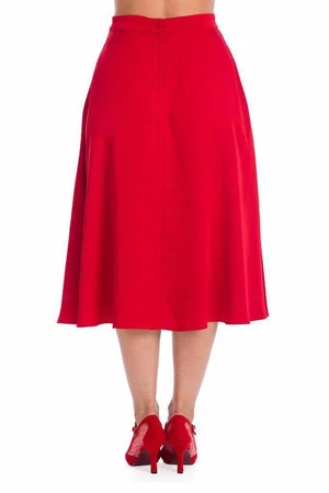 Banned Strawberry Red Swing Skirt 4 Banned Strawberry Red Swing Skirt - Image 2