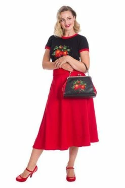 Banned Strawberry Red Swing Skirt 11 Banned Strawberry Red Swing Skirt -Burleska shop strawberry red swing skirt banned 5 300x