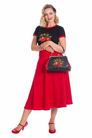 Banned Strawberry Red Swing Skirt 7 Banned Strawberry Red Swing Skirt - Image 5