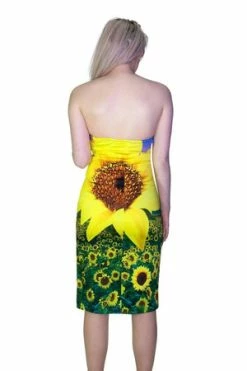 Dr Faust Sunflower Field Summer Colourful Midi Dress - Becka -Burleska shop sunflower field summer colourful midi dress becka dr faust 2 300x