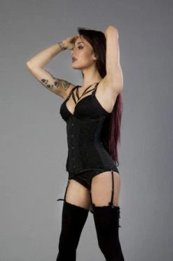 Burleska Sylvie Underbust Steel Boned Corset In Taffeta With Lace -Burleska shop sylvie underbust steel boned corset in taffeta with lace burleska 17 300x