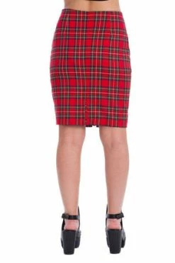 Banned Tartan Zip Skirt -Burleska shop tartan zip skirt banned 2 300x