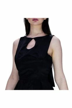 Dr Faust Tear Drop Black Raw Silk Midi Dress - Valentina -Burleska shop tear drop black raw silk midi dress valentina dr faust 3 300x