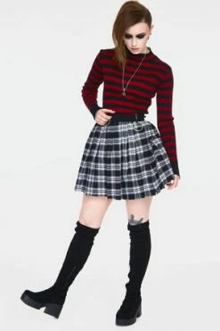 Jawbreaker Teen Spirit Tartan Pleated Skirt -Burleska shop teen spirit black tartan pleated skirt ska 3734 02.989 300x
