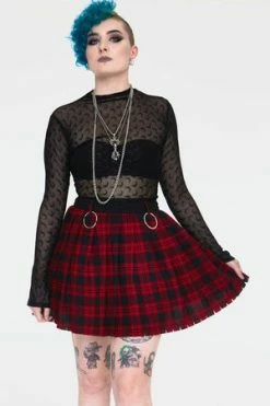Jawbreaker Teen Spirit Tartan Pleated Skirt -Burleska shop teen spirit red tartan pleated skirt ska 3740 02.995 300x