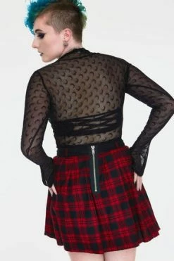 Jawbreaker Teen Spirit Tartan Pleated Skirt -Burleska shop teen spirit red tartan pleated skirt ska 3740 05.995 300x