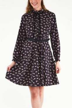 Voodoo Vixen Tessa Tie Neck Dress -Burleska shop tessa tie neck dress voodoo vixen 3 300x