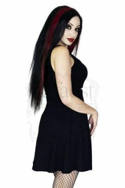 Dr Faust Three Military Stripes Black Mini Dress - Jaelynn -Burleska shop three military stripes black mini dress jaelynn dr faust 2 300x